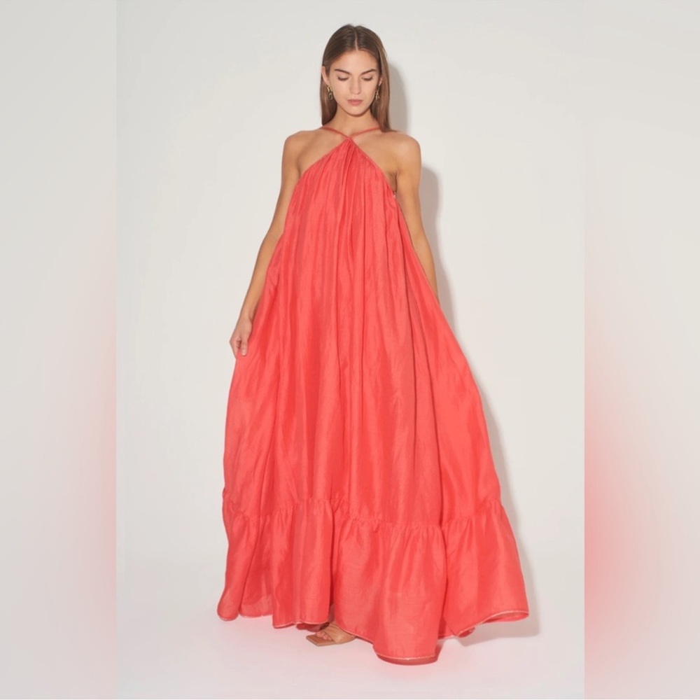 Free People Hansen & Gretel Lordés A-Line Gown in Watermelon